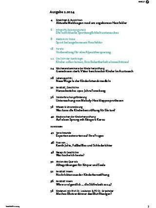 herzblatt Ausgabe 2/24 Inhaltsverzeichnis